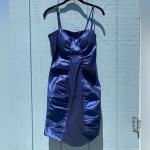 Sexy metallic blue Calvin Klein mini dress